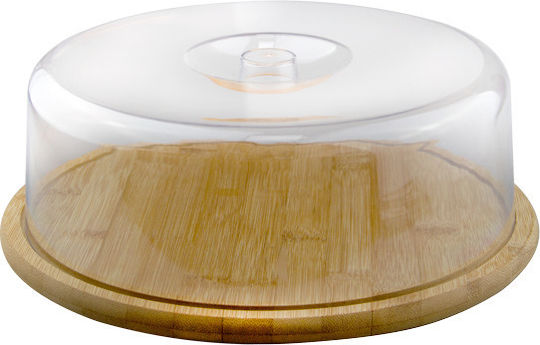 Raki Wooden Cake Stand with Transparent Lid 28x28x10.3cm