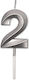 Κερί Prestige Silver Metal 9 Cm Νούμερο 2