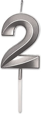 Κερί Prestige Silver Metal 9 Cm Νούμερο 2