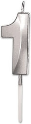 Κερί Prestige Silver Metal 9 Cm Νούμερο 1
