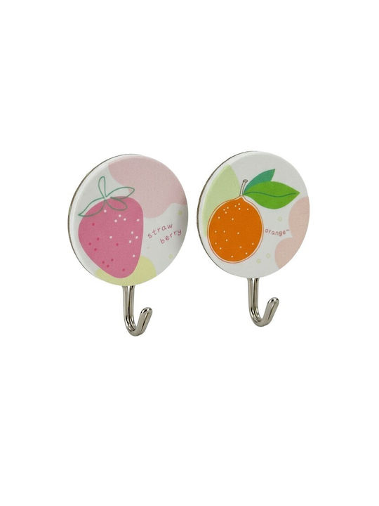 Kids Wall Hanger Single Hook with Hook Wooden Orange 2 Pieces