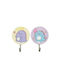 Kids Wall Hanger Single Hook with Hook Wooden Yellow 2 Pieces