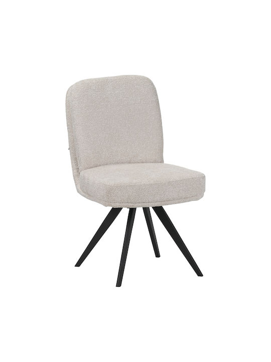 Novo Dining Chair with Fabric Upholstery White 65.5x50x90cm