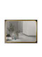 Rechteckiger Badezimmerspiegel aus Metall 75x50cm Gold
