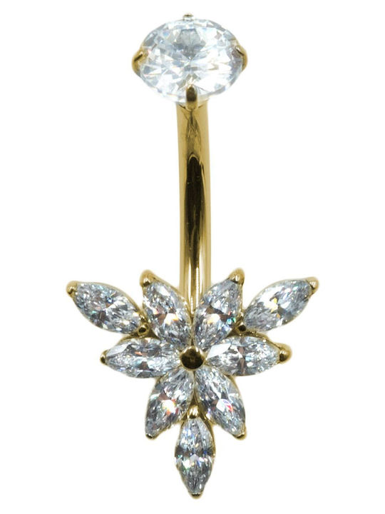 Poco Loco Piercing Barbell Belly Button From Gold Plated Titanium