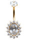 Poco Loco Piercing Barbell Belly Button From Gold Plated Titanium