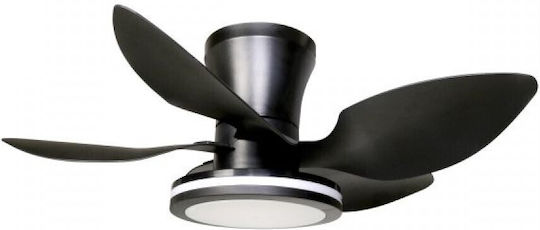 Spot Light Ανεμιστήρας Οροφής 70cm με Φως Μαύρος