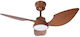 Spot Light Ανεμιστήρας Οροφής 130cm με Φως Καφέ