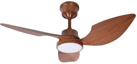 Spot Light Ανεμιστήρας Οροφής 130cm με Φως Καφέ