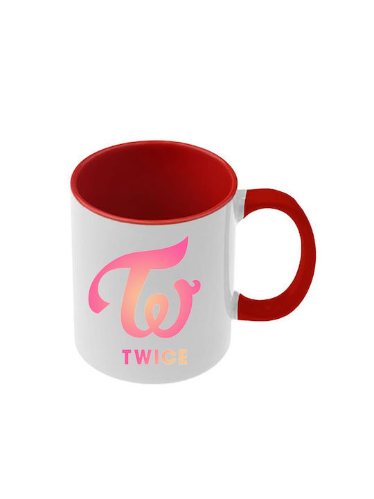 Κούπα Kpop Twice Κόκκινη Λαβή Εσωτερικό