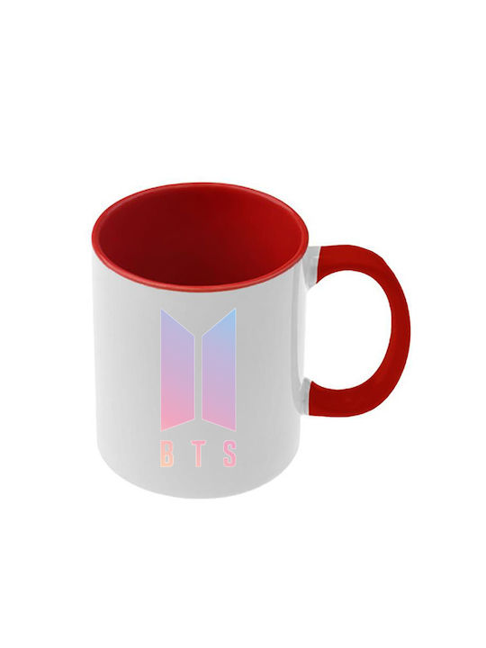 Κούπα Kpop Bts Κόκκινη Λαβή Εσωτερικό