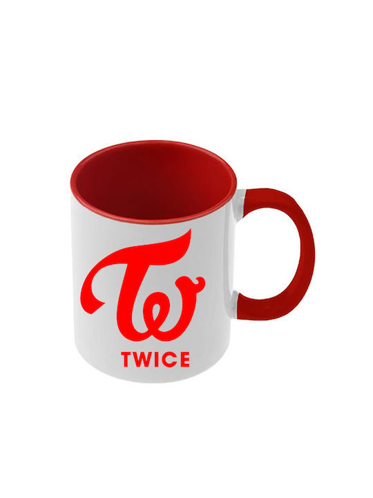 Κούπα Kpop Twice Κόκκινη Λαβή Εσωτερικό