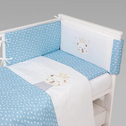 Klups Σετ Κούνιας Teddy Bear Prince Γαλάζιο 3τμχ