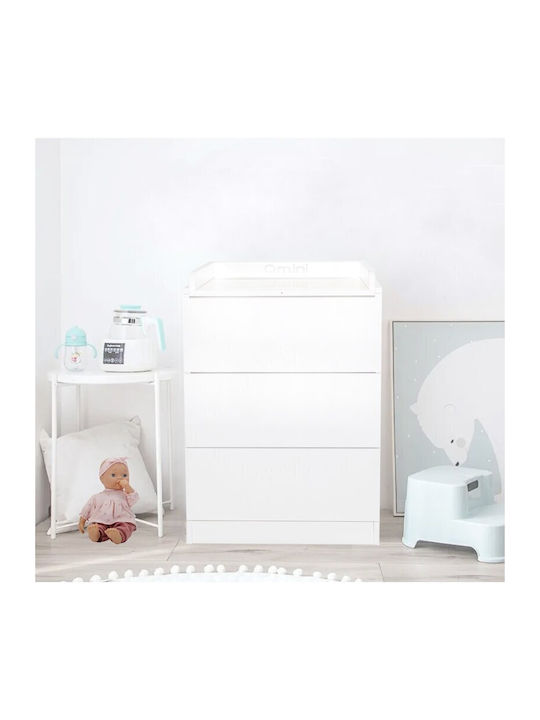 Sertarieră Pentru Bebeluşi cu 3 Sertare Albă 60x50x85.4cm