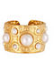 Excite-Fashion Women's Ring with Pearls Made of Gold Plated Steel