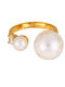 Excite-Fashion Women's Ring with Pearls & Zircon Made of Gold Plated Steel