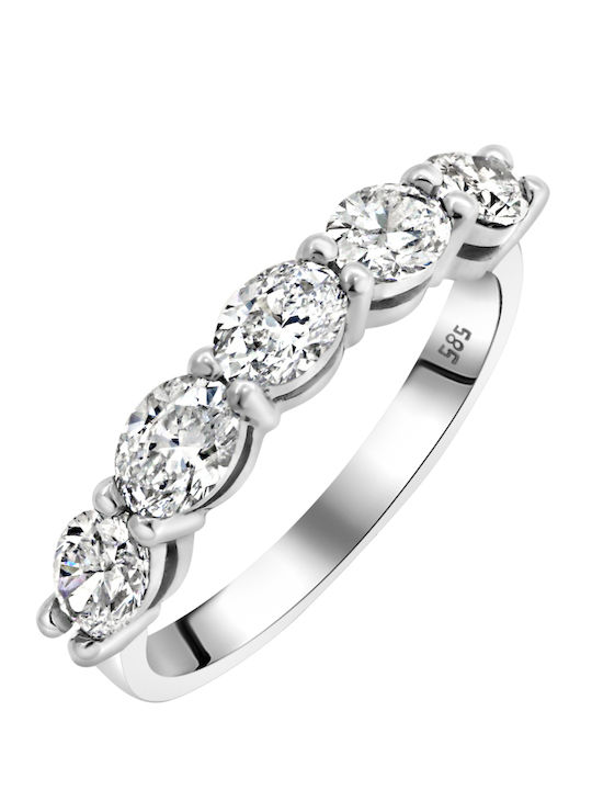 Women's Ring with Diamond in 14K White Gold