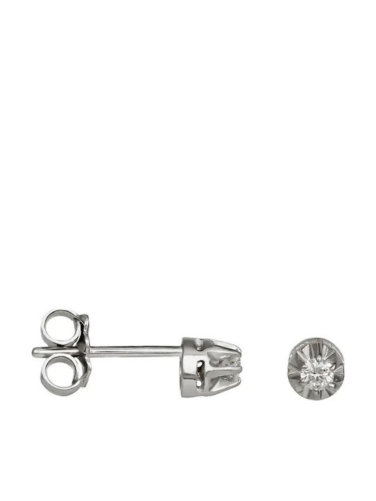 Stud Earrings in 18K White Gold with Diamond