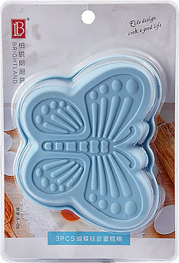 Σετ 3 Τεμ Φορμάκια Σιλικόνης Πεταλούδα 16x13x3cm Bunnys 932311
