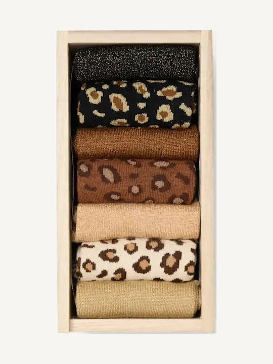 Odaje Women’s Socks Leopard Paillettes 7Pack Odaje Women’s Socks Leopard Paillettes 7Pack
