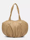 Damen Leder Shopper Schulter Beiges