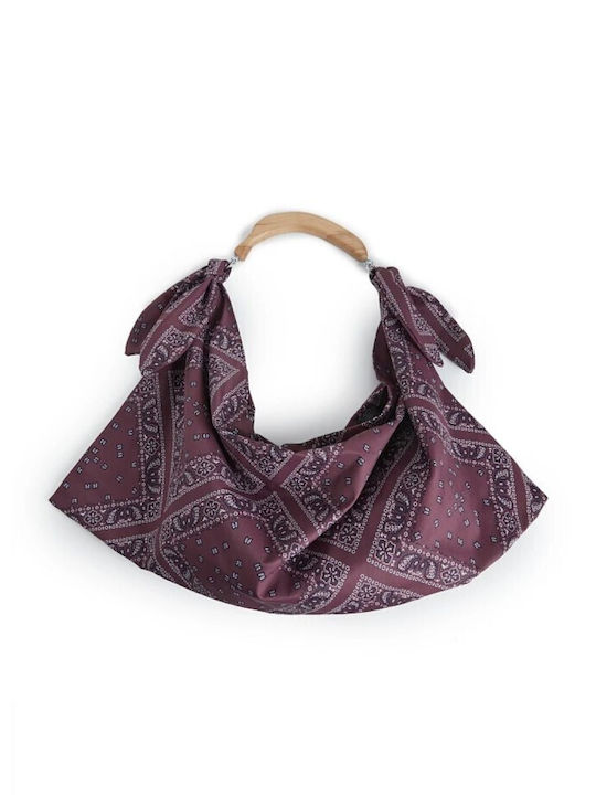 Fabric Women's Shoulder Bag Burgundy