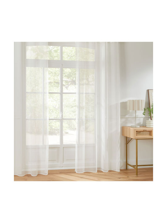 Κουρτίνα με Τρουκς Zina White 140x240εκ.
