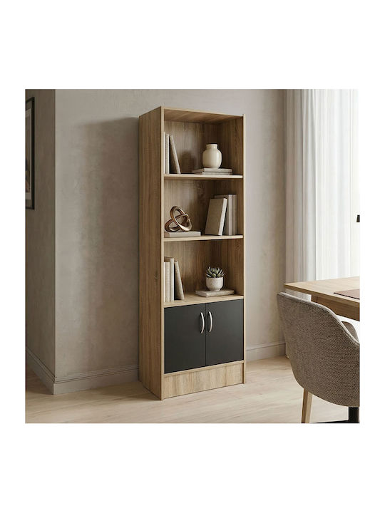 Βιβλιοθήκη Tekaro Sonoma-ανθρακί 57x33x180εκ.