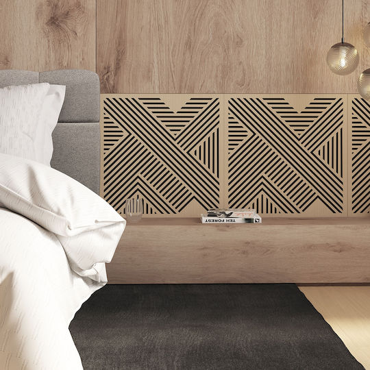 3D Πάνελ Τοίχου από MDF με Κόλλα / Βιδωτό A-s Μπεζ 58x58εκ.