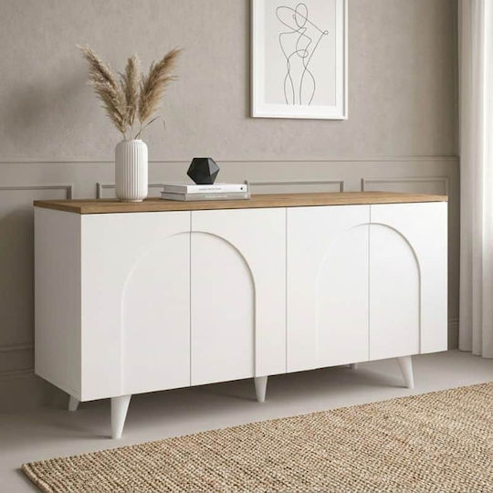 Bufet Din Lemn Alb 150x45x74.6cm