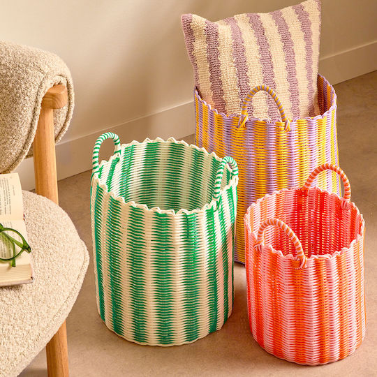 Plastic Multicolour Storage Basket 3 Pieces