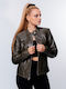 Leder Damen Jacke Für Frühling - Herbst Mint