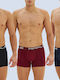 Ανδρικά Μποξεράκια Μαύρο Μπορντώ & Μπλέ 3Pack