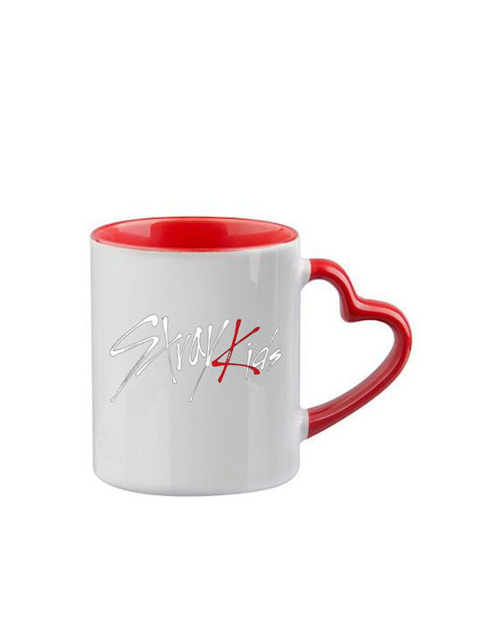 Κούπα Kpop Straykids Κόκκινη Λαβή Καρδιά Εσωτερικό