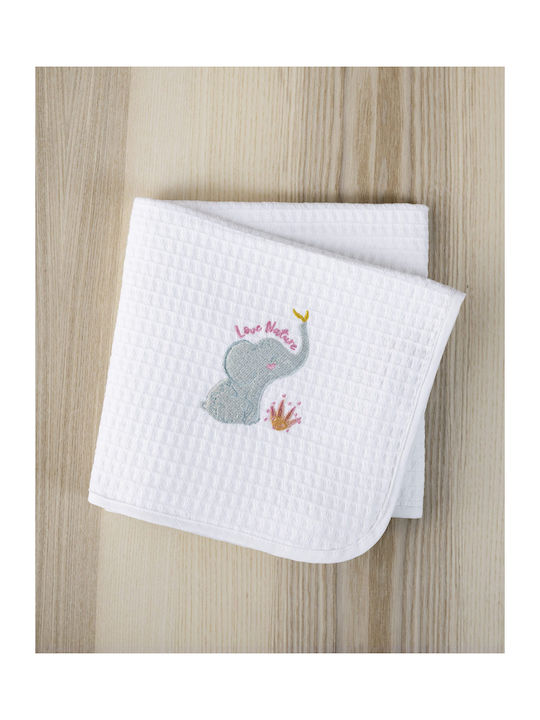 Nima Waffle Nursery Swaddling Blanket White 80x110cm