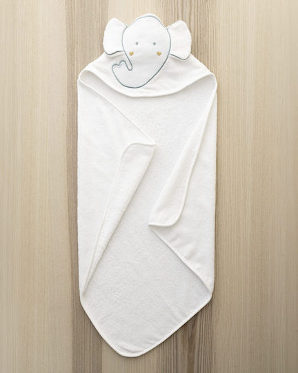 Nima Baby-Badetuch mit Kapuzen Weiß 75x75cm