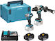 Makita DLX2549TJ Battery Tool Set Drill Driver & Impact Driver Brushless 18V with 2 Batteries 5Ah and Case