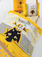 Palamaiki Set Baby Sheets Crib Cotton Fitted Yellow 75x140cm