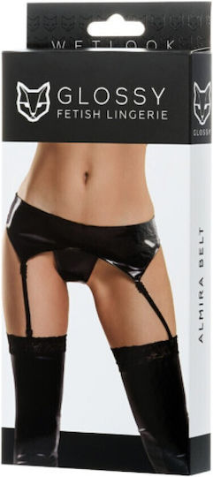 Glossy Belt Stockings Panties Almira Black M 561100955021-m 4627127669536