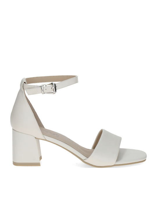 Caprice Anatomic Leather Sandals White
