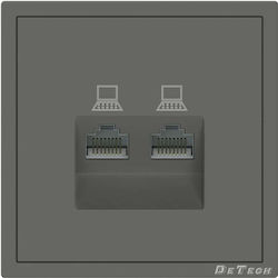 DeTech De-9227-62 Netzwerksteckdose Rj-45 F Cat.5e 2 Buchsen Grau DeTech De-9227-62 Netzwerksteckdose Rj-45 F Cat.5e 2 Buchsen Grau