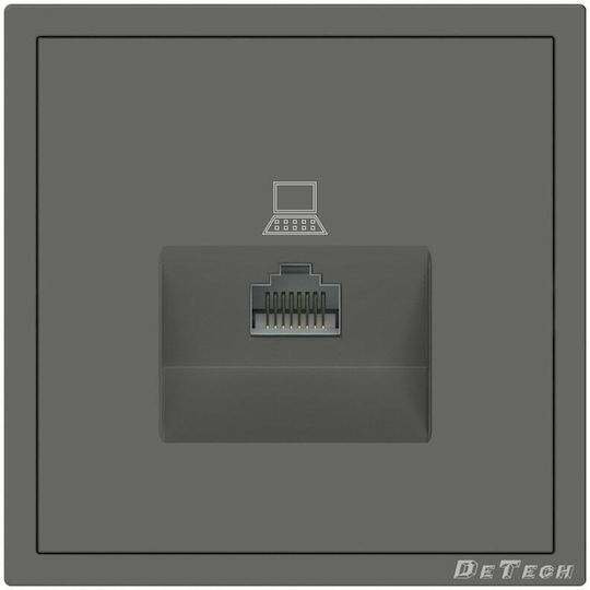 DeTech De-9227-61 Гнездо RJ45 F Cat.5e Сиво
