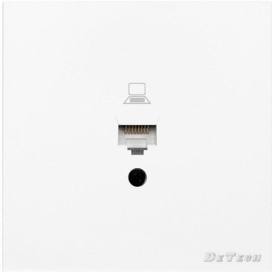 DeTech De-9225-61 Гнездо RJ45 F Cat.5e Бяло