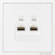 Detech De-9227-62 Socket Rj-45 Female Cat.5e 2 Ports White