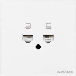 DeTech De-9225-62 Гнездо RJ45 Женско Cat.5e 2 Гнезда Бяло