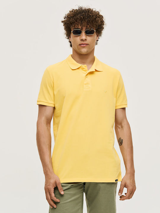 Brokers Jeans Polo Μπλούζα Κοντομάνικη Κίτρινη