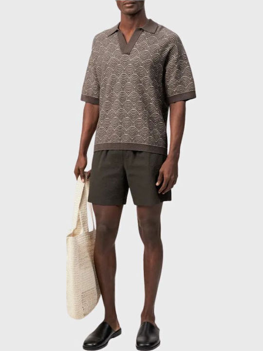 Polo Short Sleeve Brown Blouse