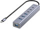 Unitek USB-A Hub 7-Port 3xUSB-C 4xUSB-A Stromversorgung H1335a