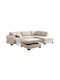 Dorno Corner Couch with Left Corner Beige 308x207x91 cm