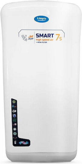 Limpio Jet Uscător de Mâini Limpio Hd 75wa Uscare Rapidă în 5 Secunde Viteză Aer 110m3/s Motor 35000 Rpm Filtru Hepa Antibacterian Multicolor Alb